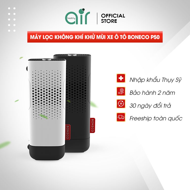 Máy Lọc Không Khí Xe Ô Tô BONECO P50 Tạo Ion Âm, Lọc Bụi, Khuếch Tán Tinh Dầu, Khử Mùi Oto, Cho Xe Hơi (MÀU ĐEN)