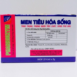Hộp 25 gói .  2 g lẻ men tiêu hoá BIOZYM chó mèo