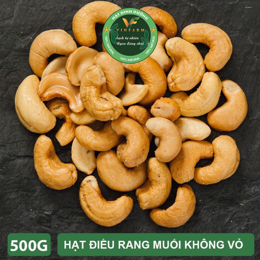 500g Hạt Điều rang muối đã bóc vỏ lụa không mặn