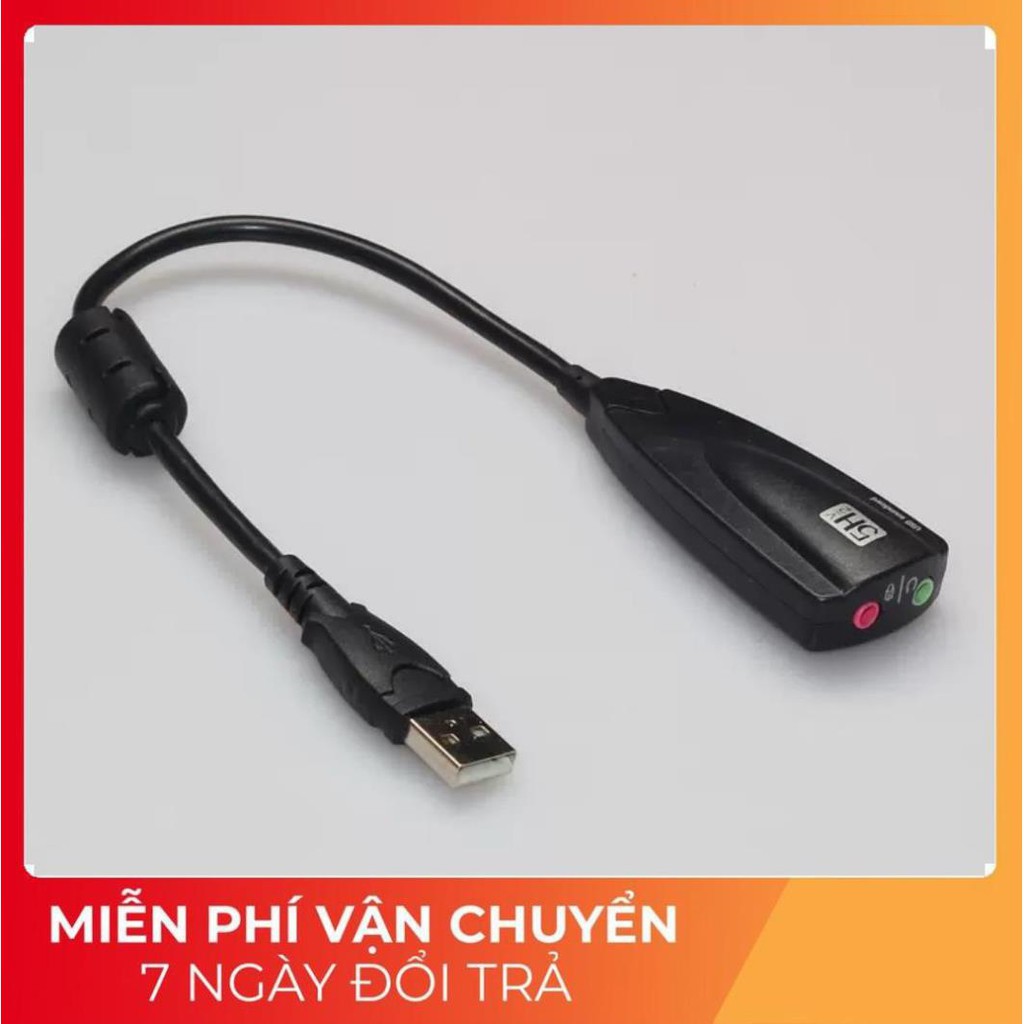 [Chính hãng]USB âm thanh 5HV2 chuyển đổi từ cổng USB ra cổng âm thanh 3.5 cho thiết bị hư hỏng cổng sound tai nghe