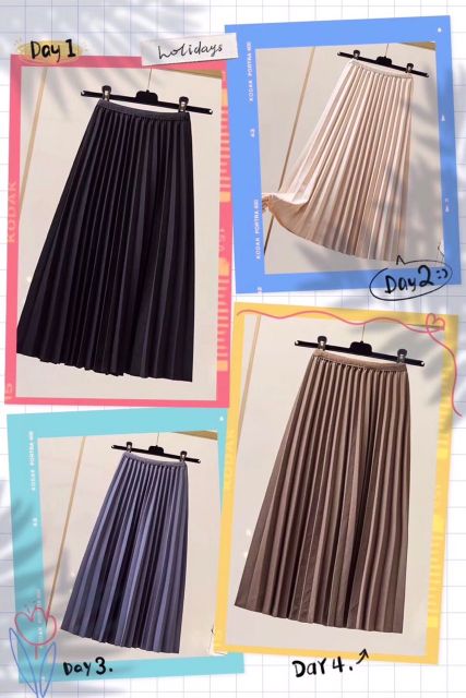 Chân váy dập li hàng QCL1