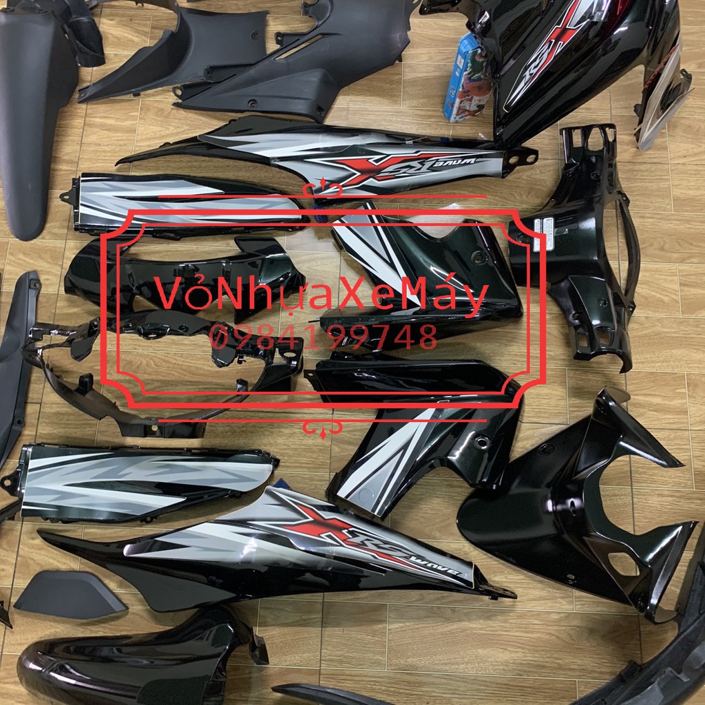 Dàn áo xe wave RSX 110 màu ĐEN đời 2010 đến 2011,nhựa trắng nguyên sinh loại 1