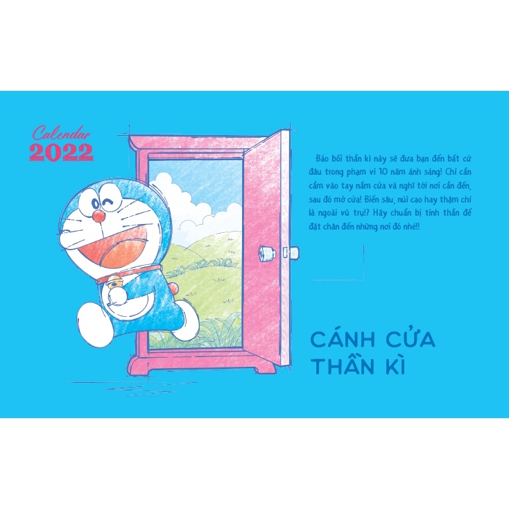 Lịch để bàn Doraemon 2022 - Tặng kèm 1 bảng Sticker - NXB Kim Đồng