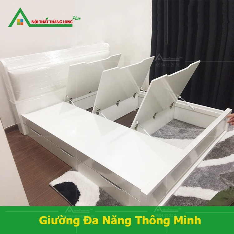 Giường Ngủ Đa Năng Hiện Đại Có Ngăn Kéo. Các Mẫu Giường Hộp Đẹp Kich Thước 1m6 x 2m.