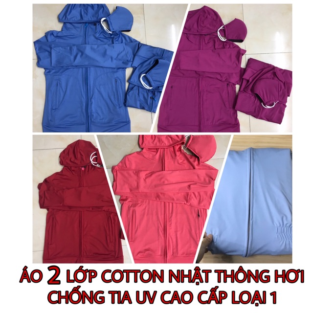 ÁO 2 LỚP COTTON NHẬT THÔNG HƠI CAO CẤP LOẠI 1 CHỐNG TIA HV, BỤI NANO