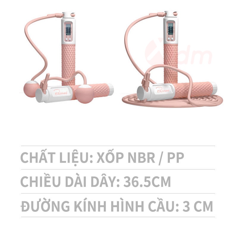 Dây nhảy thể lực lõi thép đếm vòng có tạ sắt tập thể dục thể thao giảm cân hiệu quả tại nhà-XQY-57