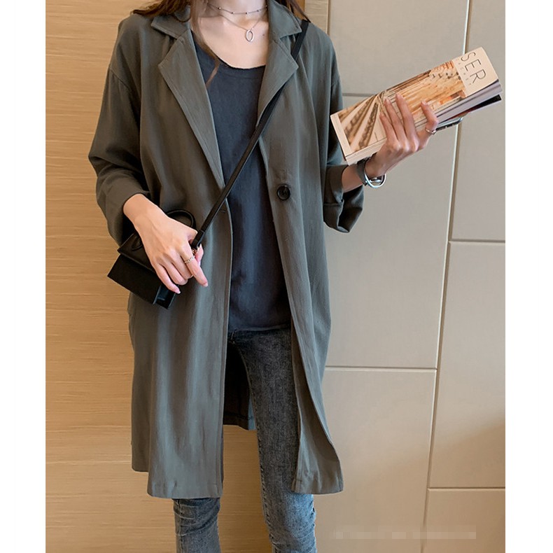 Áo Khoác Tay Dài Dáng Rộng Cổ Bẻ Thời Trang Thanh Lịch Cho Nữ M ~ 4xl | BigBuy360 - bigbuy360.vn