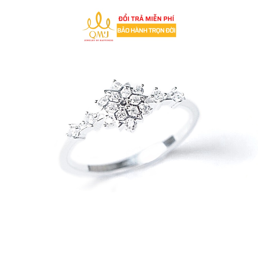 Nhẫn bạc nữ Bông tuyết nhỏ bạc 925 cao cấp nạm đá sáng lấp lánh QMJ - Q478