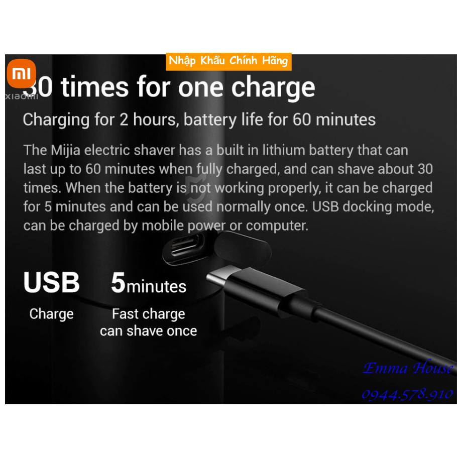 Máy cạo râu Xiaomi Electric Shaver Mijia S500 3 đầu - Bảo hành 3 tháng