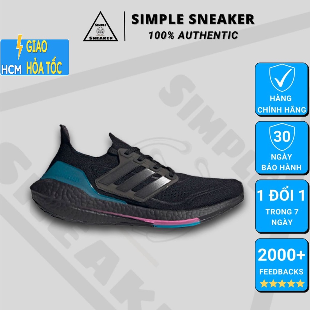 Giày Thể Thao Adidas Chính Hãng 💙FREESHIP💙 Giày Ultra Boost 21 - Adidas Ultraboost 21 Active Teal Auth - Simple Sneeaker