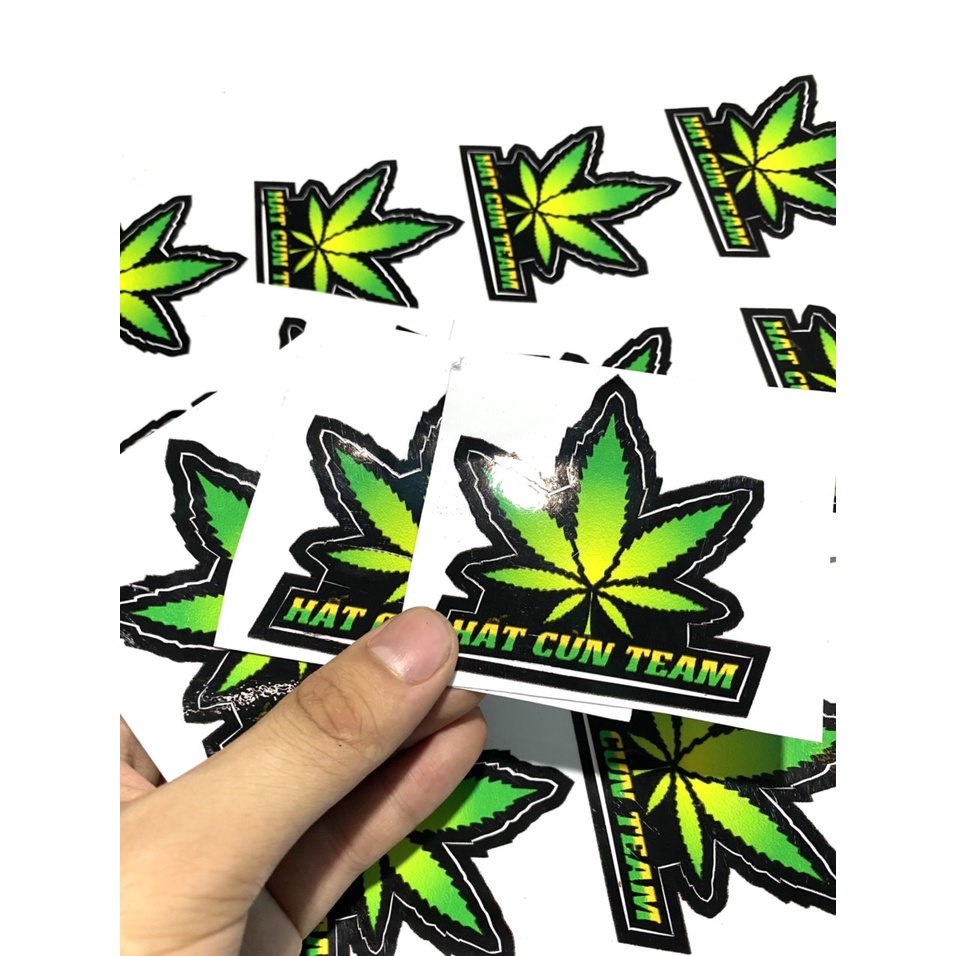 Tem Sticker 3 lớp Lá Cây