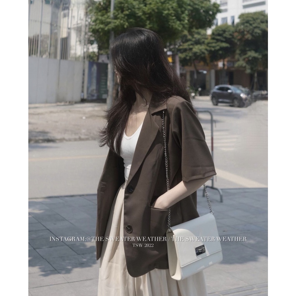Áo blazer Áo vest cộc tay nữ chất liệu linen cao cấp phong cách hàn quốc Dorastyle