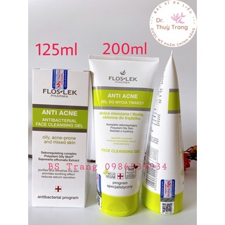 (TEM CHÍNH HÃNG) MẪU MỚI Sữa rửa mặt diệt khuẩn Floslek Pharma Antibacterial Face Cleansing Gel 125ml - 200ml