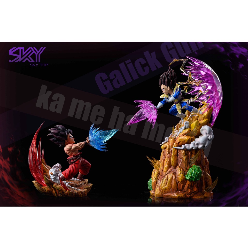 Mô hình Resin Dragon Ball chính hãng - Kaioken Goku vs Vegeta Sky Top Studio