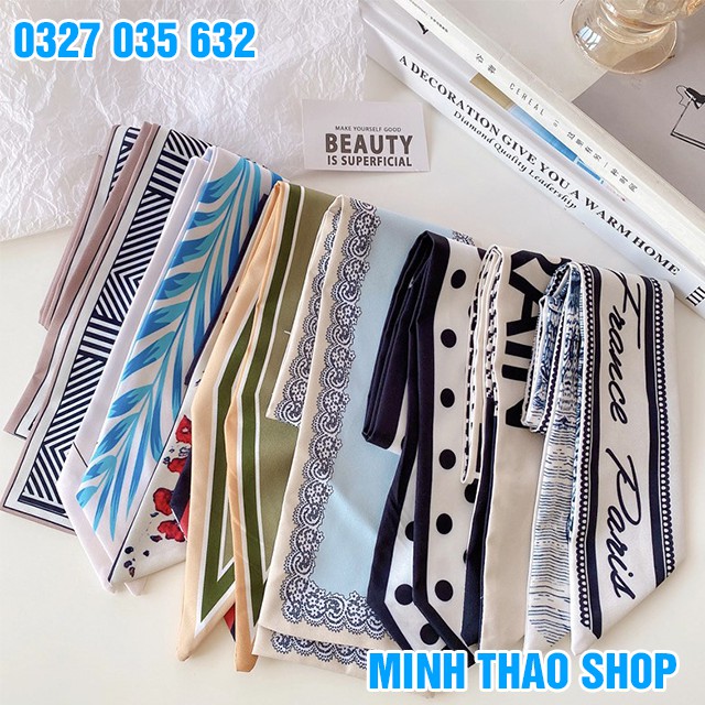 Dây Buộc Tóc Dạng Khăn Lụa Kiểu Pháp Thời Trang Cho Nữ ( 100x8 cm)