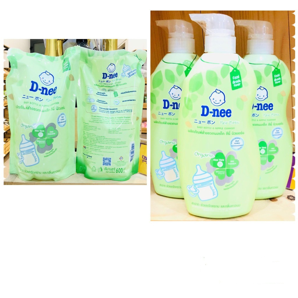 NƯỚC RỬA BÌNH SỮA DNEE ra loại organic 600ml ( trà xanh)