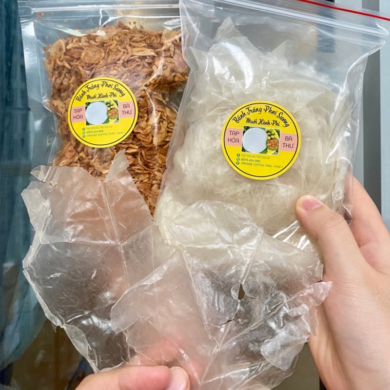 COMBO 500Gr BÁNH TRÁNG PHƠI SƯƠNG + 200GR MUỐI HÀNH PHI
