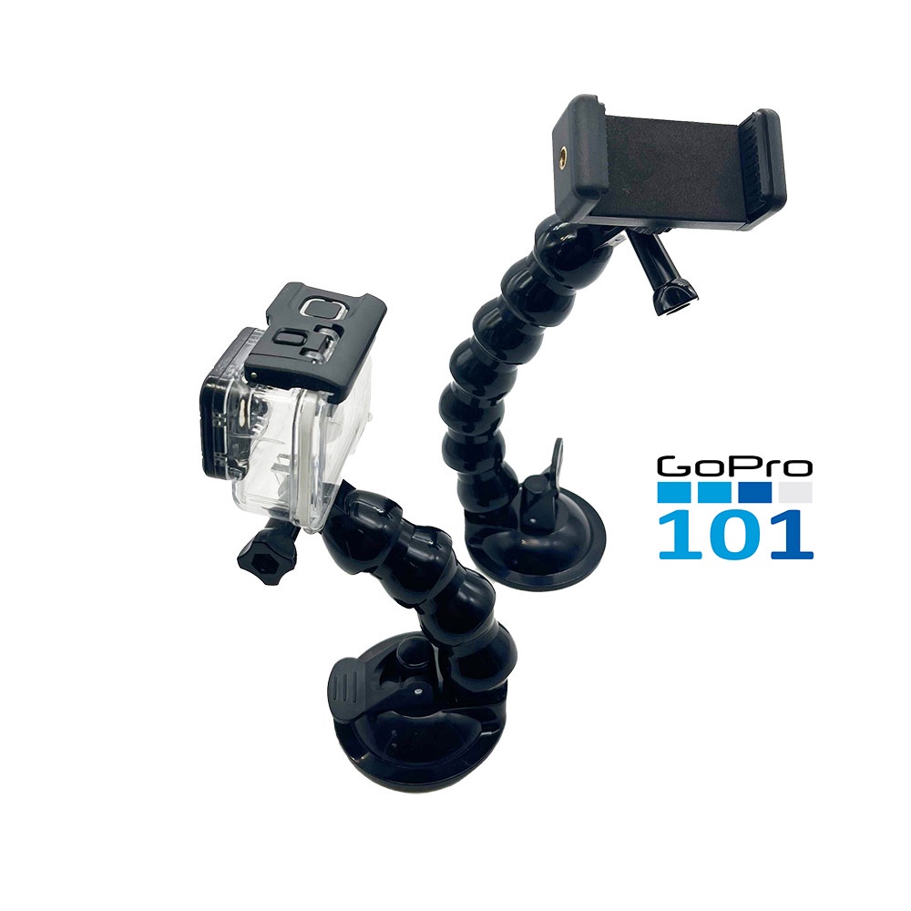 Giá đỡ điện thoại GoPro hít kính, xem maps trên ô tô, gắn taplo kính kẹp cực kì chắc chắn