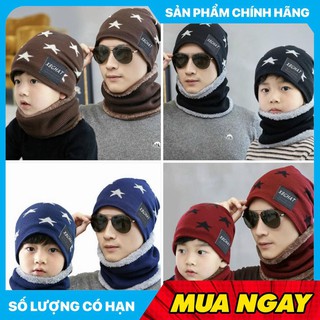 Mũ len nam hình ngôi sao kèm khăn quàng cổ cao cấp, Mũ len cho bé hình sao ấm áp - Siêu ấm, thoáng khí ,,