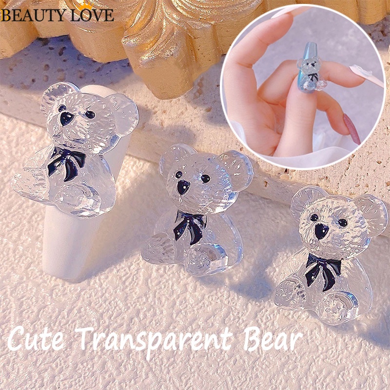1 / 5 Phụ Kiện Trang Trí Móng Tay Hình Gấu 3D Dễ Thương