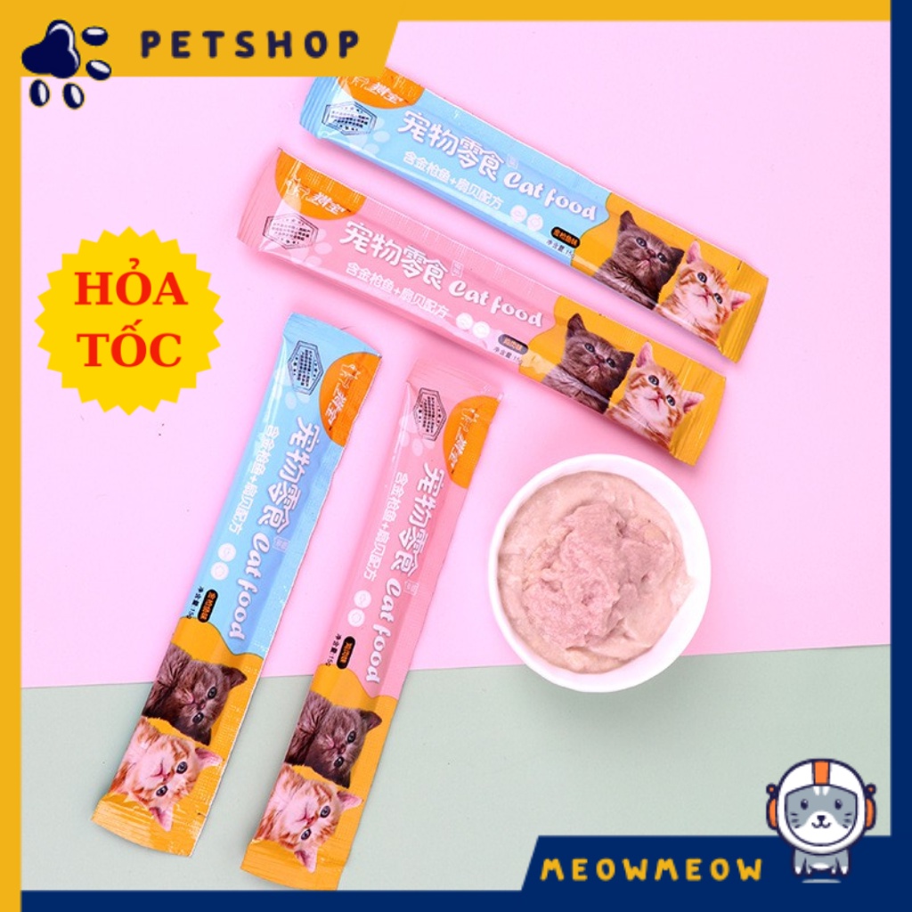 Súp thưởng cho mèo Catfood | Thanh 15g | Súp thưởng dinh dưỡng dành cho mèo.