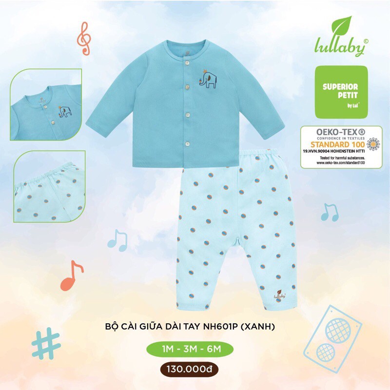 Bộ dài Lullaby sơ sinh chất petit