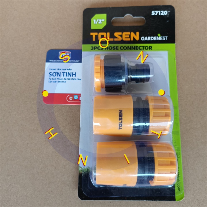 Bộ đầu nối nhanh ống nước Tolsen 57120 ( 3 cái /vỉ ) ống mềm 1/2