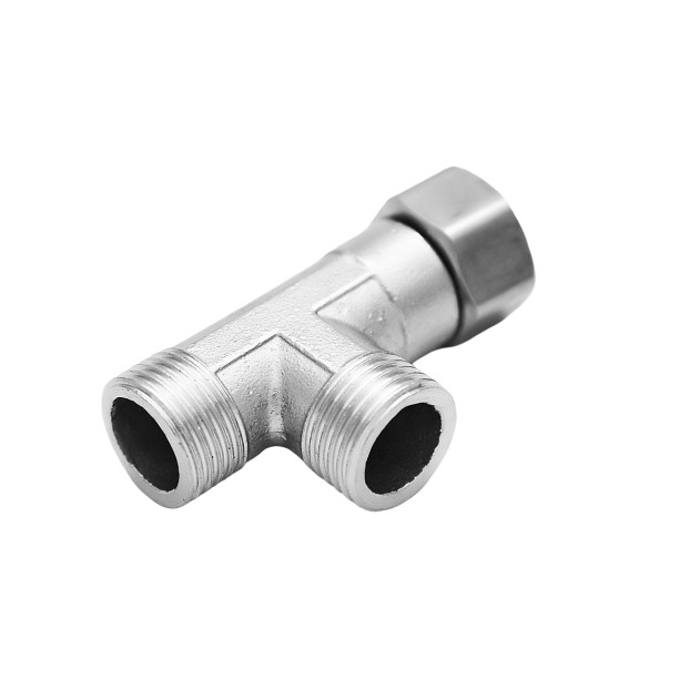 t cầu inox chia nước , Nối 2 Đầu Ren Ngoài Phi 21 ,T cầu ốc 2 ngã chia bàn cầu và vòi xịt vệ sinh