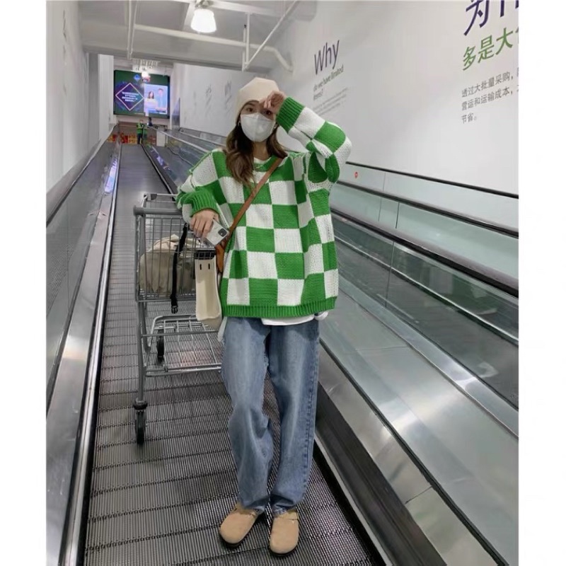 ÁO SWEATER HOẠ TIẾT BÀN CỜ