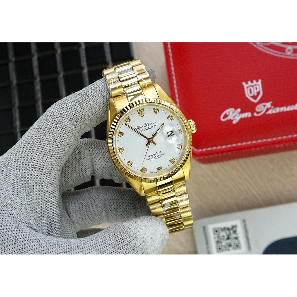 Đồng Hồ Cơ Nam Olym Pianus OP89322 AGK TRẮNG Nam Máy Cơ Chính Hãng