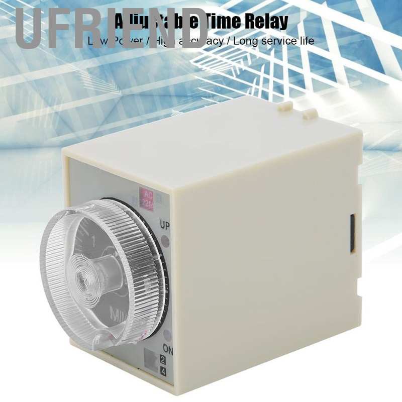 Ufriend 1pc 220V Power On Delay Timer Time Relay W/ Adjustable Knob 4min 40min 4h 24h