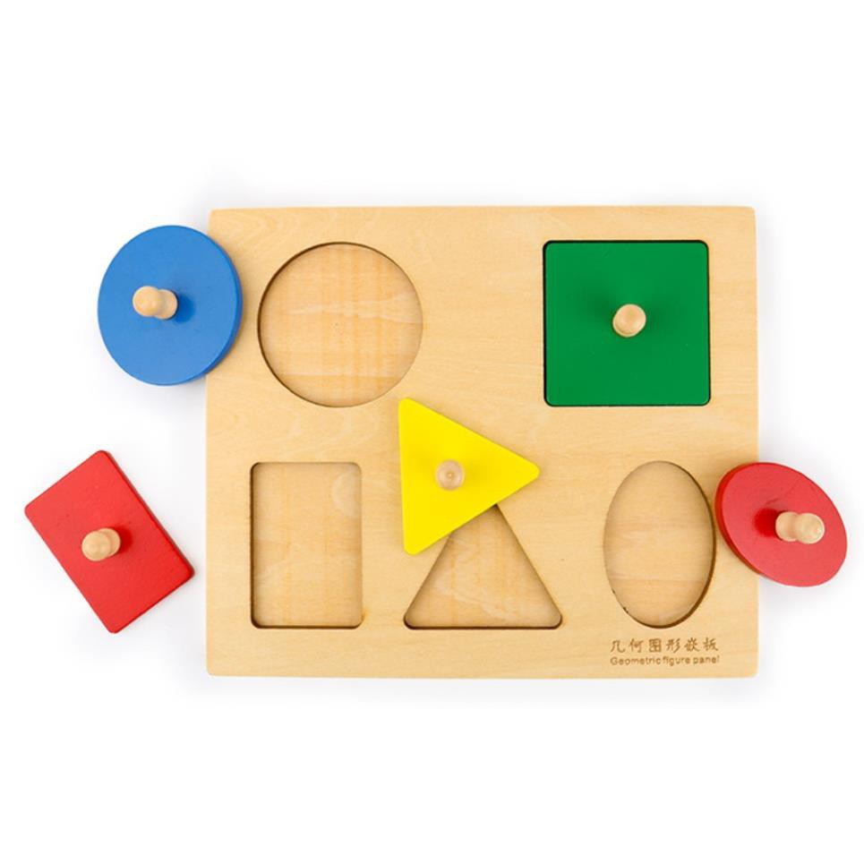 Bảng 5 hình cơ bản - Giáo cụ Montessori 0-3 tuổi