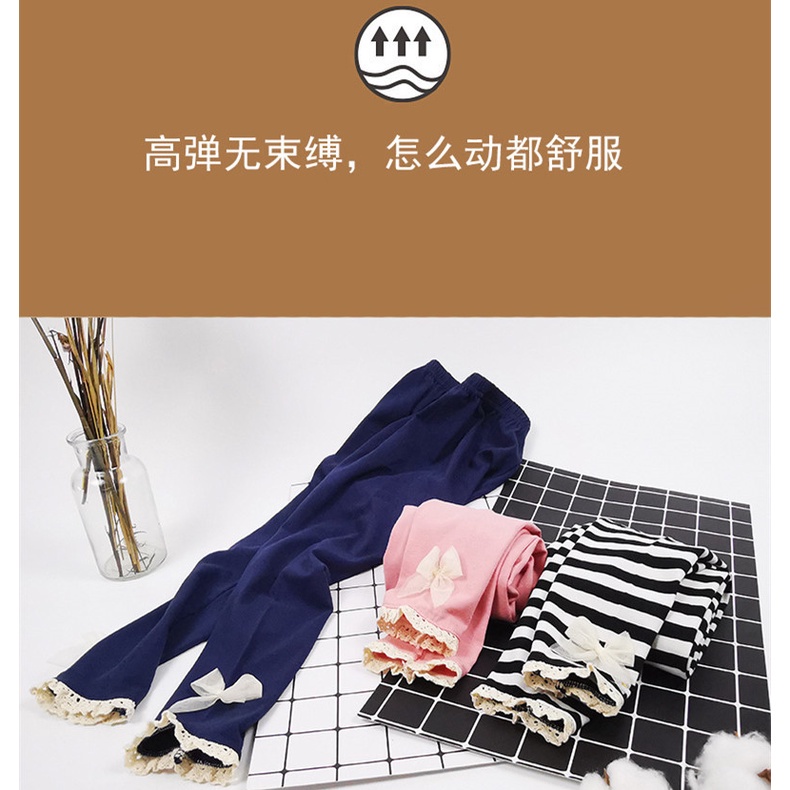 Quần Legging Cotton Màu Trơn Co Giãn 100-140cm Cho Bé Gái