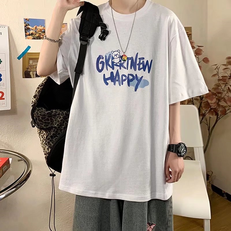 Áo Thun Nam Tay Ngắn Dáng Rộng In Chữ M-8XL