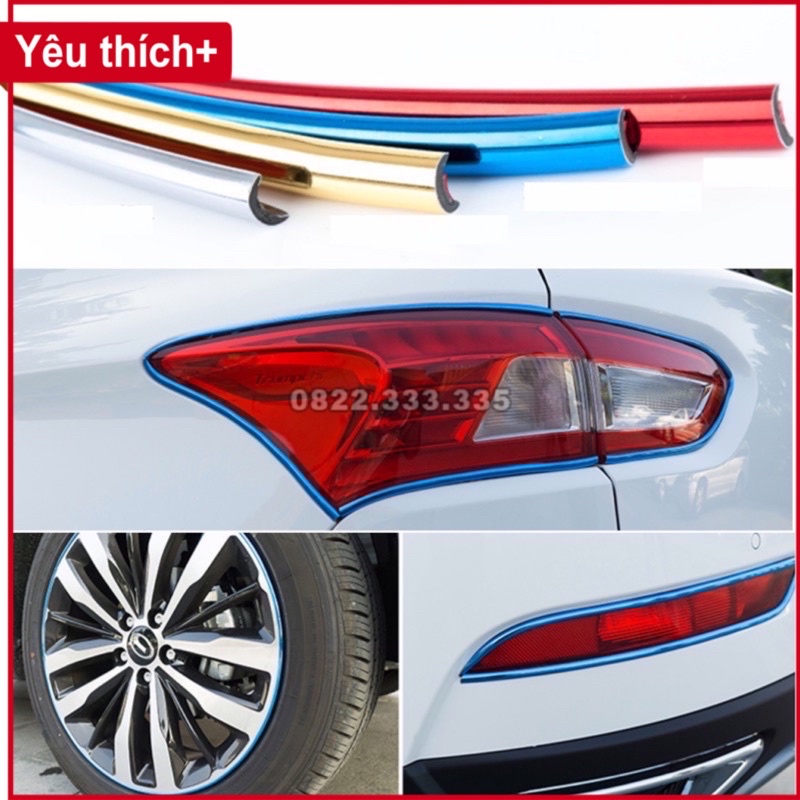 ⚡️FLASH SALE⚡️ chỉ viền bánh xe, nẹp chống xước lazang xe hơi,cao su dán viền trang trí bánh ô tô cuộn 8m chất lượng cao