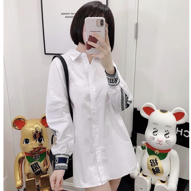 Áo sơ mi nữ trắng bo viền chữ dáng thụng áo sơ mi thụng giấu quần Zen Clothing Zen019 | BigBuy360 - bigbuy360.vn