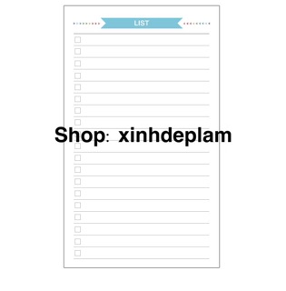 (Rẻ nhất) Giấy refill sổ Planner cơ bản sổ còng