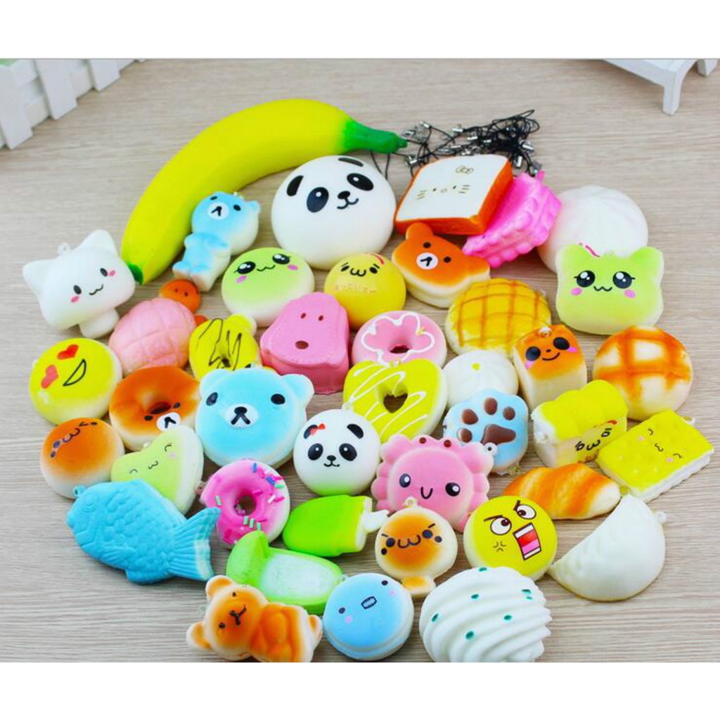 Set 20 Đồ Chơi Bóp Squishy Hình Bánh Gấu Trúc Dễ Thương 84224207