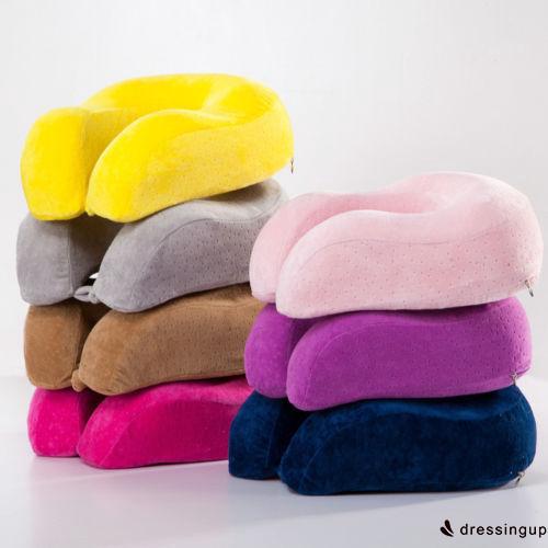 Gối tựa cổ hình chữ U bằng vải mềm thiết kế thời trang dùng khi đi xe hơi/máy bay