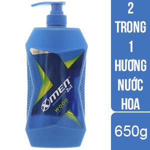 Sữa tắm gội 2 trong 1 Xmen nước hoa Wood Sport thơm lâu 650g