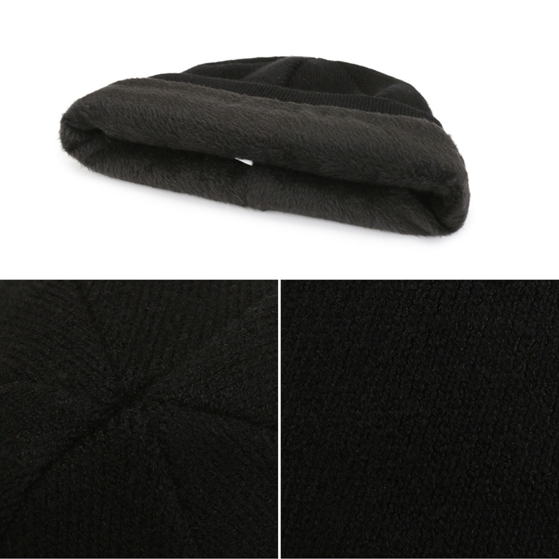 Mũ Beanie Dệt Kim Mềm Mại Dày Dặn Giữ Ấm Mùa Đông Cho Nam