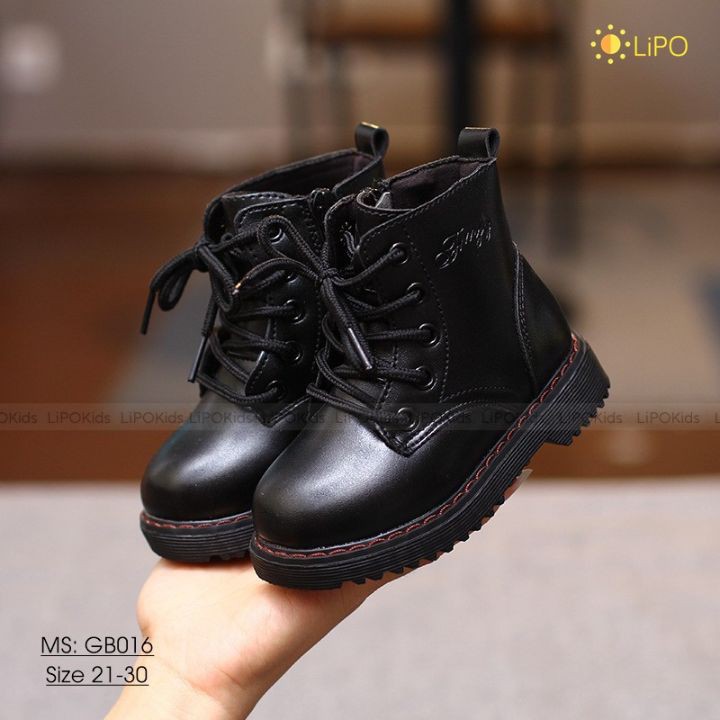 Giày Boot Cho Bé Gái- Boots Da Cổ Cao Siêu Bền, Dễ Mix Đồ