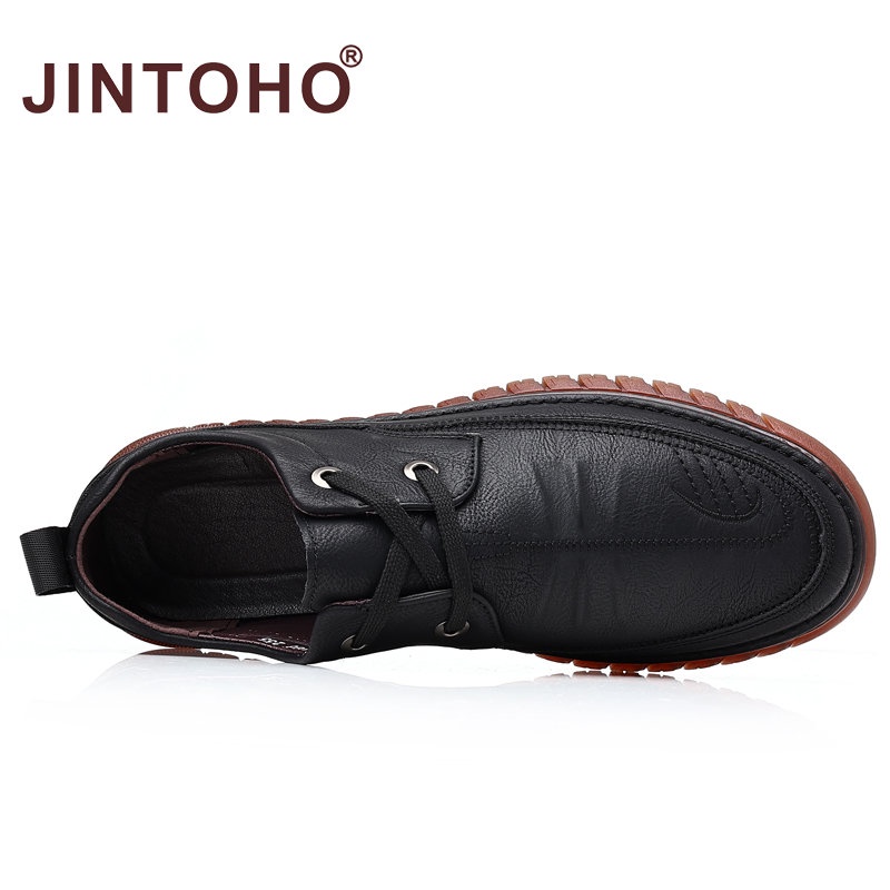 Giày Cao Su Da Nâu Đen Thời Trang Công Sở Cho Nam