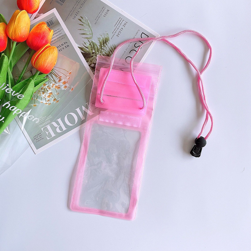 Túi Đựng Điện Thoại Bằng PVC Trong Suốt Chống Thấm Nước Có Thể Gấp Gọn Tiện Dụng Khi Đi Bơi