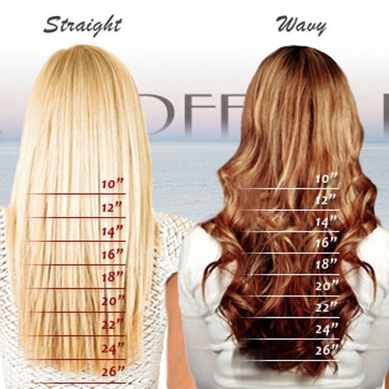 60cm 16 Clip Mở rộng tóc Clip tự nhiên Trên tóc giả Tóc giả tóc thật