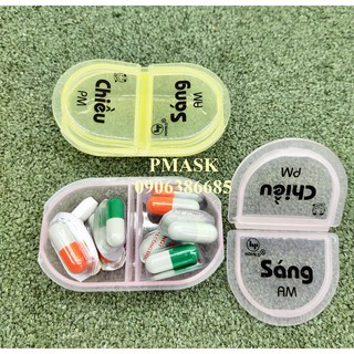 Hộp đựng thuốc 2 ngăn HPG137 Sáng & Chiều - Hộp chia thuốc HOFACO