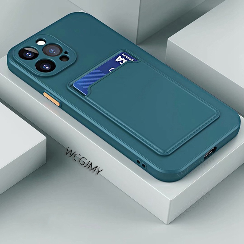Ốp Điện Thoại TPU Mềm Có Ngăn Đựng Thẻ Cho IPhone 13 12 11 Pro Max XS Max