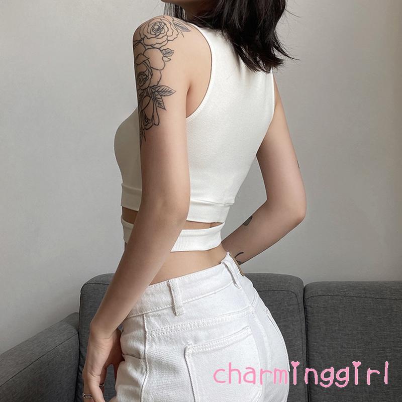 Áo Dệt Kim Sát Nách Cổ Tròn Họa Tiết Độc Đáo Thời Trang Mùa Hè Cho Nữ