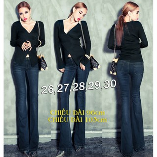 Quần Jean Ống Loe 💕FREESHIP💕 Quần jean lưng cao 1 nút wash nhẹ ống loe QD179
