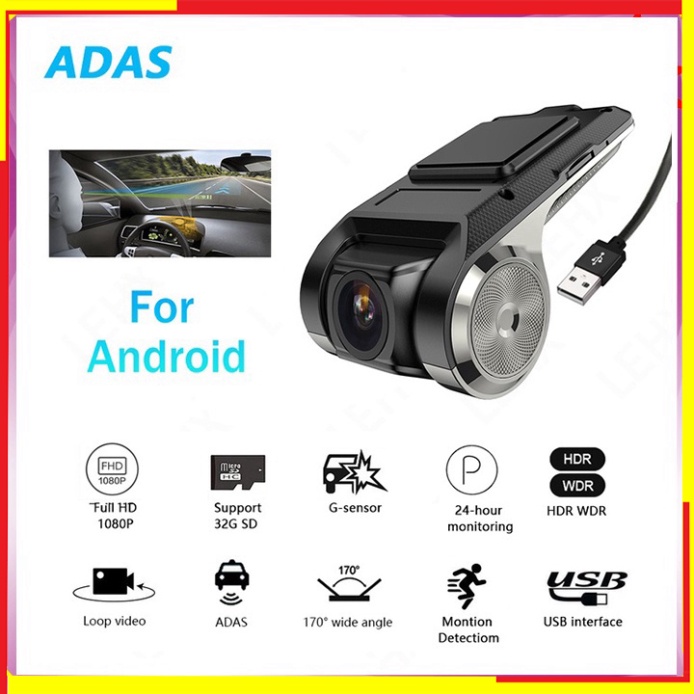 [GIÁ SỐC - HÀNG CHÍNH HÃNG] Camera hành trình dùng cho màn hình android Full HD 1080 DC-U6